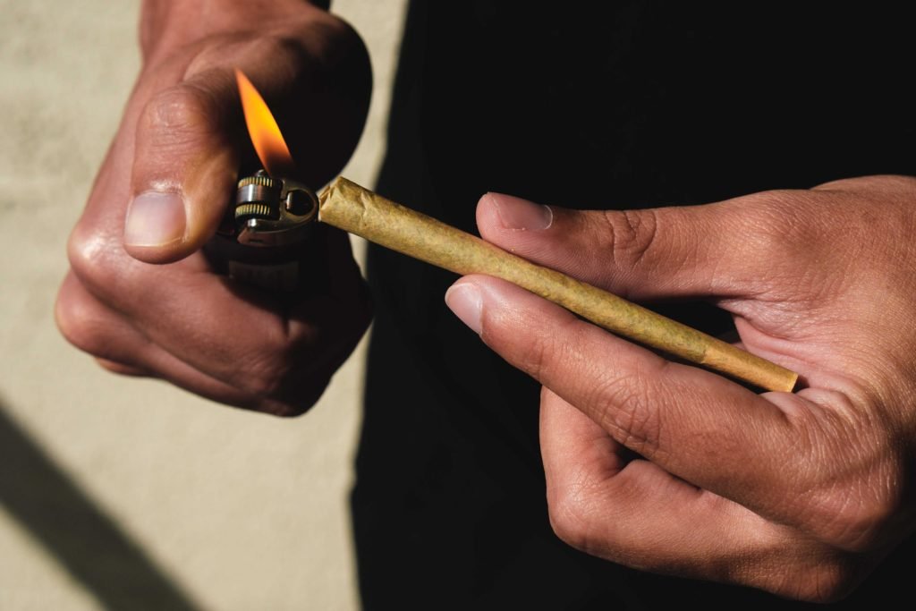 lighting a pre-rolled joint